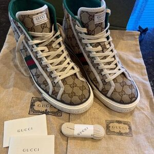 Gucci Tennis 1977 High 'Beige Ebony Size 43